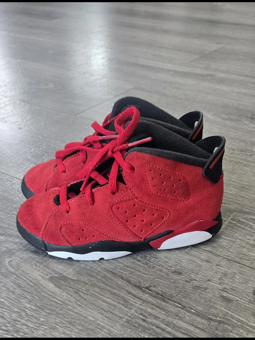 Air Jordan 6 Retro Toro Bravo Toddler 10C Red Black Shoes DV3606-600 #686